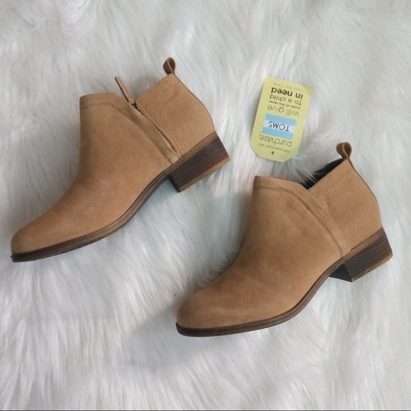 NWT Toms Deia Boots toffee suede wool - Picture 2 of 7